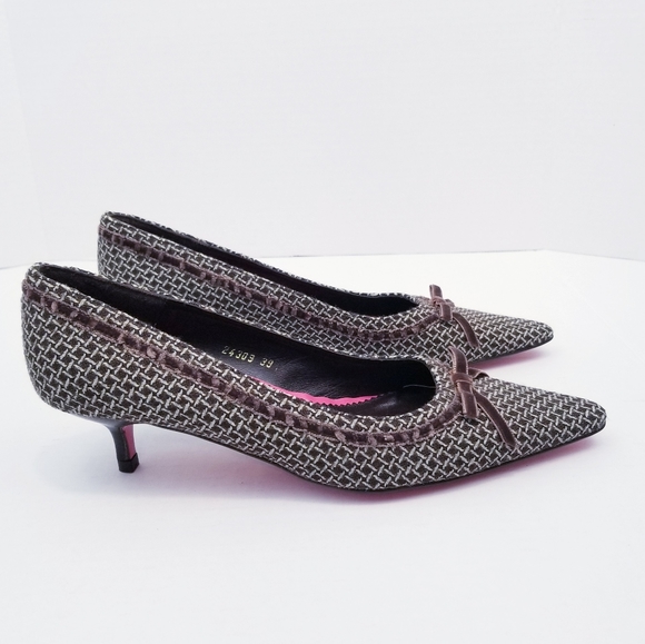 Boden Tweed Textured Kitten Heel Pumps, Size 8 - Picture 5 of 14